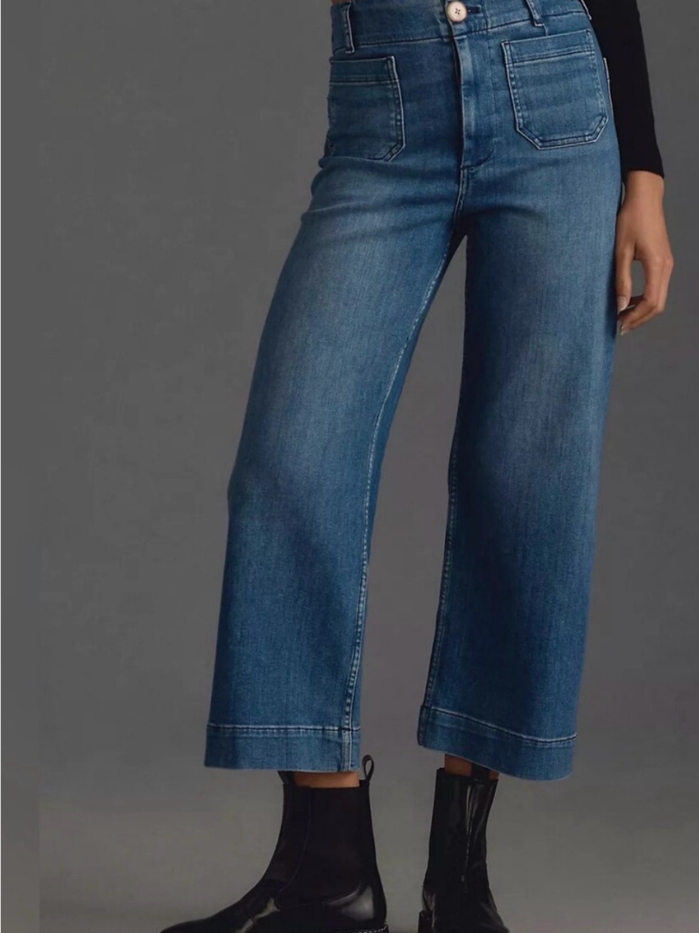 Maeve The Colette Crop High-Rise Wide-Leg Jean Anthropologie Denim 31 - Picture 7 of 8